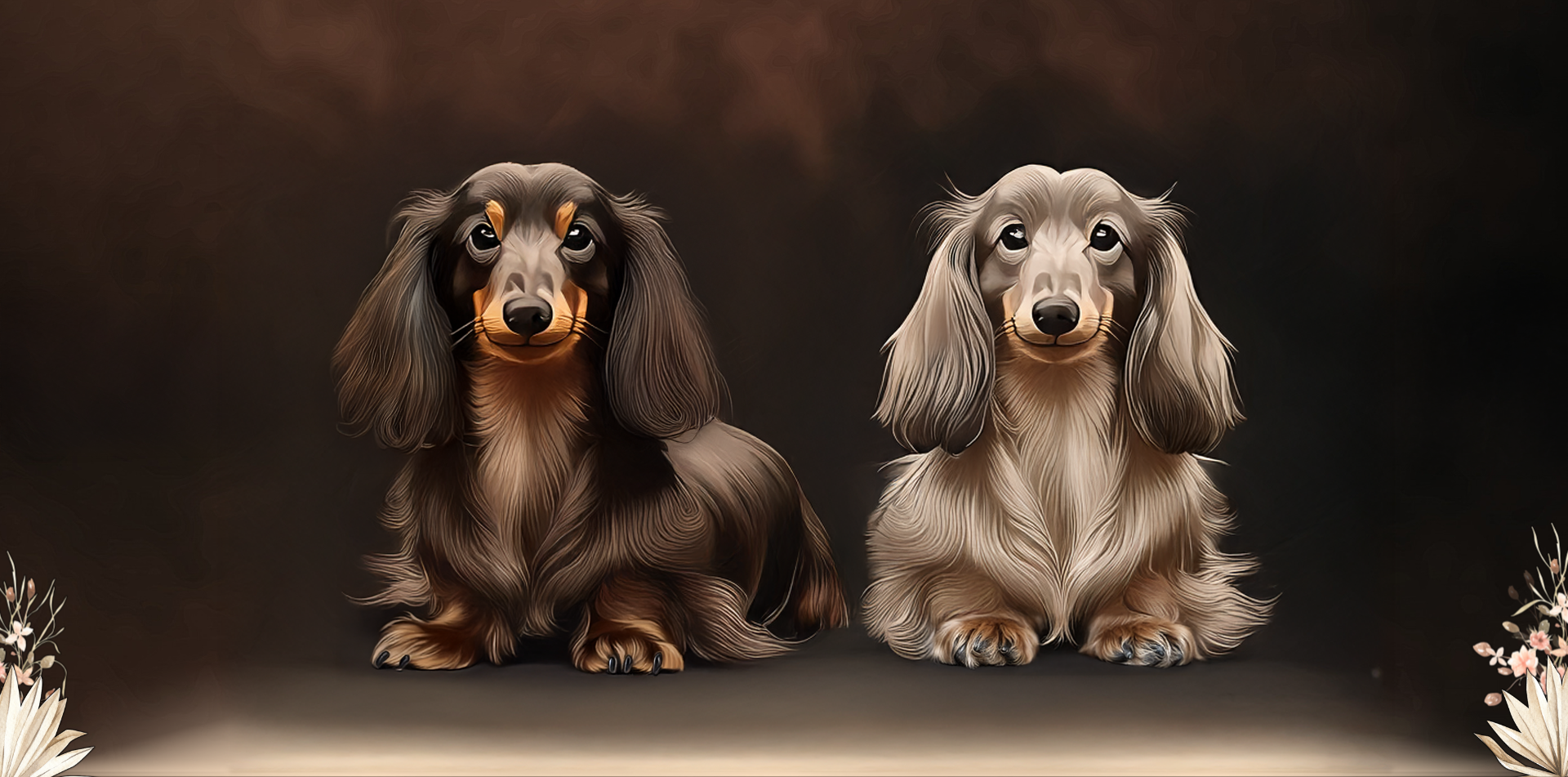 Charisma Dachshunds longhaired chocolate, cream, tan, dapple mini dottie puppies for sale